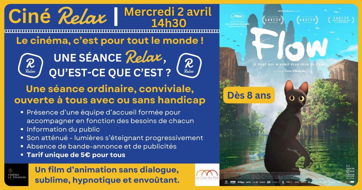Image 0 : CINÉ RELAX : PREMIÈRE SÉANCE AVEC LE FILM "FLOW"