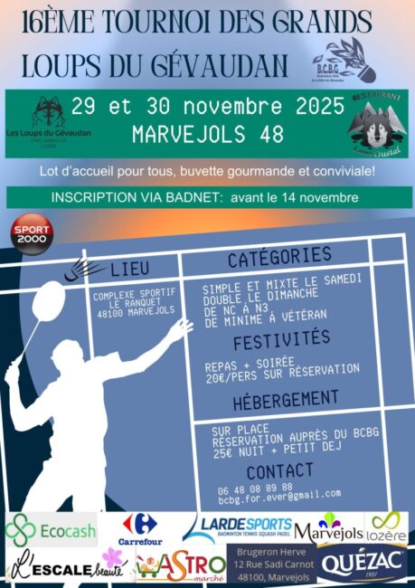 Image 0 : 16ÈME TOURNOIS DES P'TITS LOUPS DU GÉVAUDAN