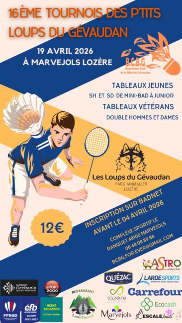 Image 0 : 16ÈME TOURNOIS DES P'TITS LOUPS DU GÉVAUDAN