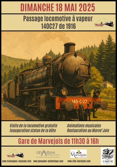 Image 0 : PASSAGE LOCOMOTIVE À VAPEUR 140C27 DE 1916