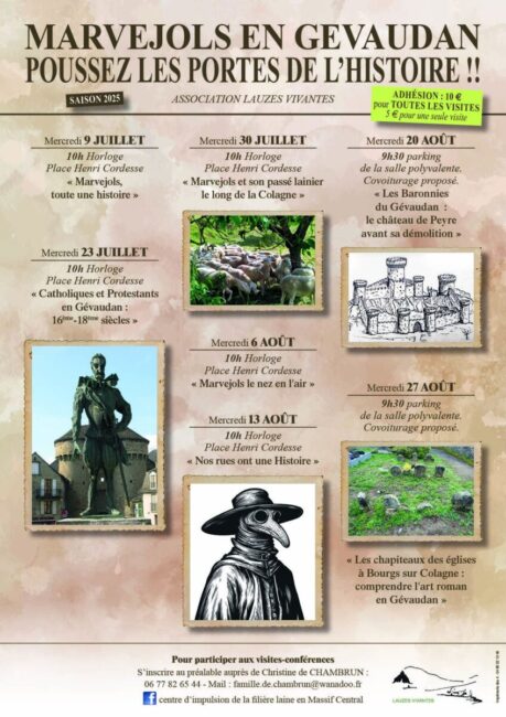 Image 0 : VISITES - CONFÉRENCES ET RENCONTRES DANS ET AUTOUR DE MARVEJOLS